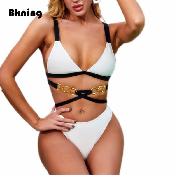 women's swimwear white bikini set women 2021 summer swimming suit for woman two piece high cut swimwears bandage wide strapless swim we, White;black
women's swimwear white bikini set women 2021 summer swimming suit for woman two piece high cut swimwears bandage wide strapless swim we, White;black