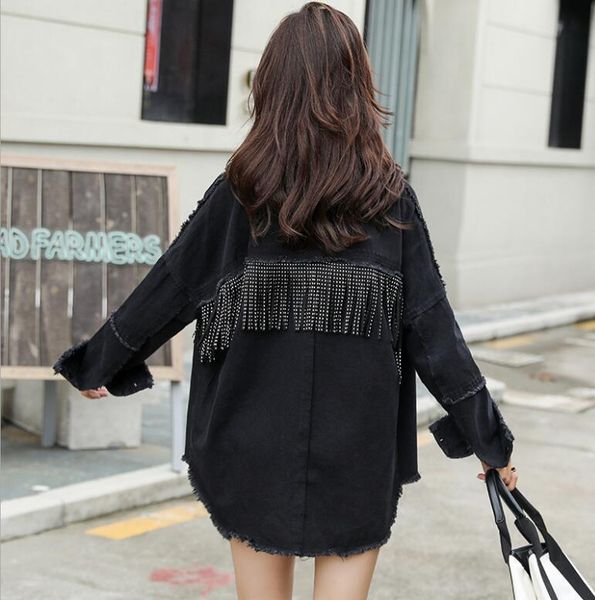 women's jackets fashion sequins tassel jeans jacket women long sleeve short spring fall large size vintage basic denim coat, Black;brown
women's jackets fashion sequins tassel jeans jacket women long sleeve short spring fall large size vintage basic denim coat, Black;brown
