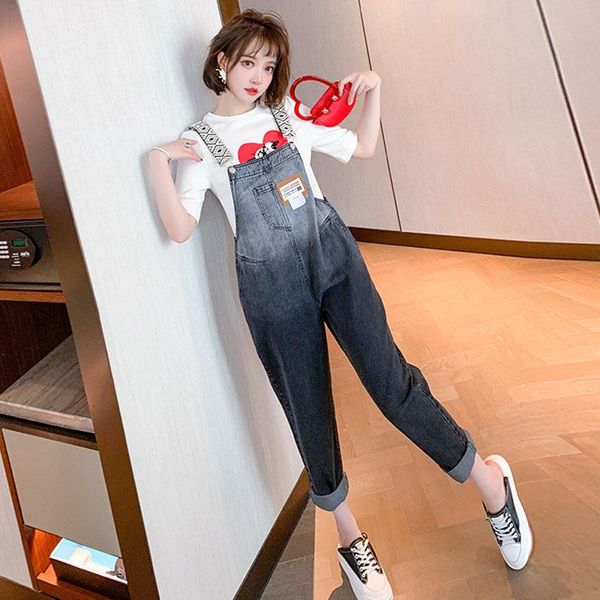 tianluo printed round neck short sleeve t-shirt + geometric shoulder belt gradient denim suspenders suit women's spring 2021 tracksuits, Gray
tianluo printed round neck short sleeve t-shirt + geometric shoulder belt gradient denim suspenders suit women's spring 2021 tracksuits, Gray