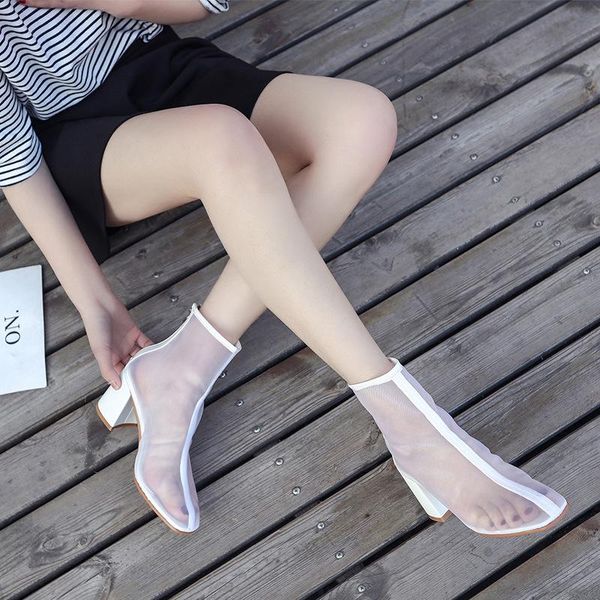 boots net gauze thick heel female summer style baotou high fashion all-match transparent short tube cool, Black
boots net gauze thick heel female summer style baotou high fashion all-match transparent short tube cool, Black