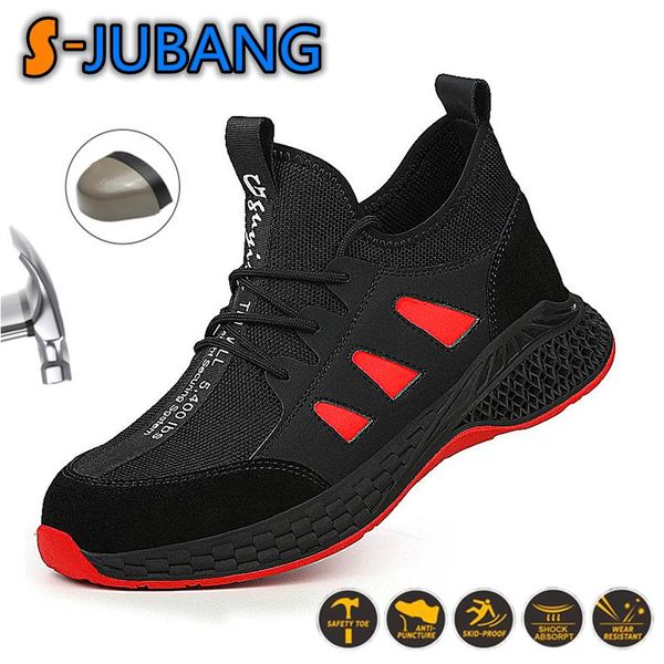 boots 2021 work safety shoes with steel toe cap indestructible mens breathable anti-smashing working sneakers c9175, Black
boots 2021 work safety shoes with steel toe cap indestructible mens breathable anti-smashing working sneakers c9175, Black