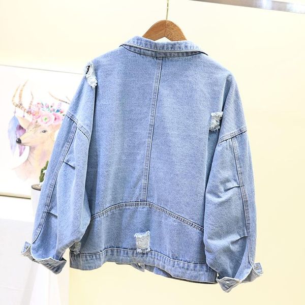 women's jackets heavy beading diamond hole ripped loose denim coat woman spring autumn fashion long sleeve office ladies m, Black;brown
women's jackets heavy beading diamond hole ripped loose denim coat woman spring autumn fashion long sleeve office ladies m, Black;brown