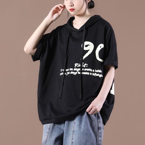 large size women t-shirt summer loose casual pullovers hooded short sleeve print letter women's 4hr0, Black
large size women t-shirt summer loose casual pullovers hooded short sleeve print letter women's 4hr0, Black