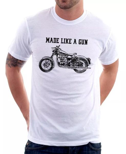 Royal Enfield - Made like a Gun logo T-Shirt - retro motorcycle WHITE 01532, White;black
Royal Enfield - Made like a Gun logo T-Shirt - retro motorcycle WHITE 01532, White;black