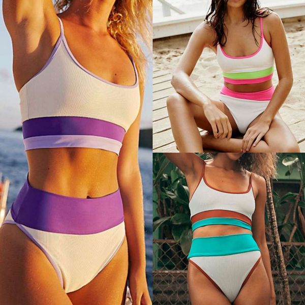 women's swimwear bikinis 2021 solid color pit bar splicing split bikini swimsuit for women pkds, White;black
women's swimwear bikinis 2021 solid color pit bar splicing split bikini swimsuit for women pkds, White;black