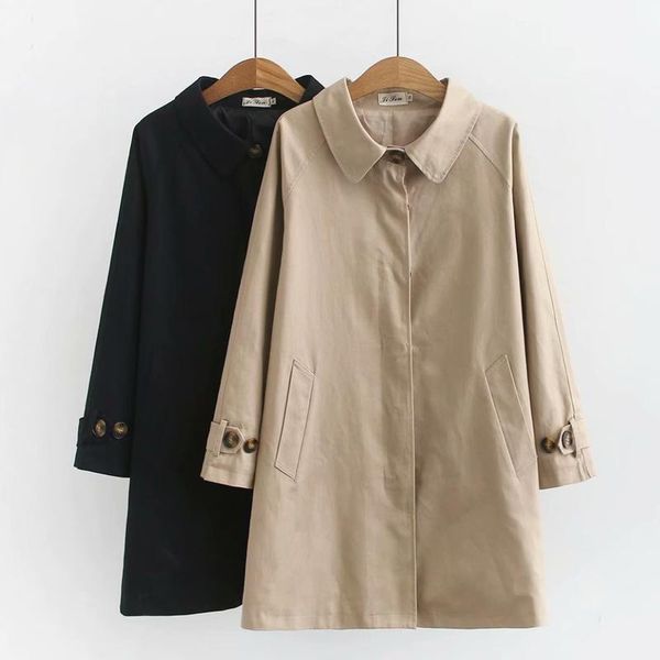 women's trench coats 2021 spring autumn plus size women coat loose outerwear black windbreaker female casual mid-length 4xl d3474, Tan;black
women's trench coats 2021 spring autumn plus size women coat loose outerwear black windbreaker female casual mid-length 4xl d3474, Tan;black