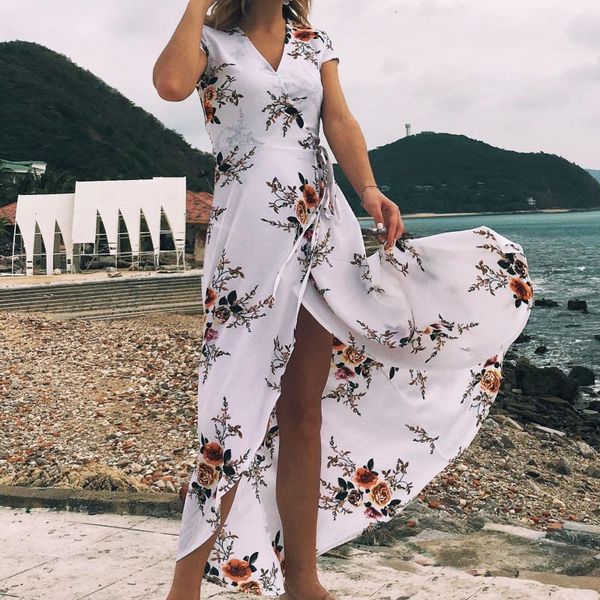 maternity & tees bohemian summer floral long maxi dress women's v-neck split leather party beach skirt holiday chiffon, White
maternity & tees bohemian summer floral long maxi dress women's v-neck split leather party beach skirt holiday chiffon, White