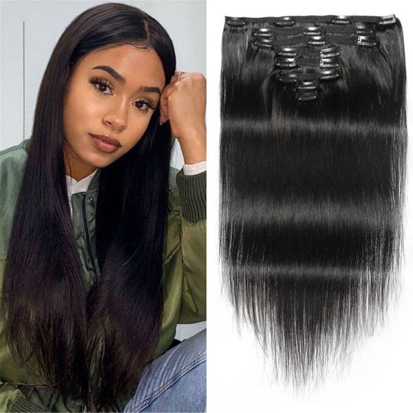clip in human hair extensions brazilian straight clip in natural color 120g 8pcs/set 8-24 inch hair weft, Black;brown
clip in human hair extensions brazilian straight clip in natural color 120g 8pcs/set 8-24 inch hair weft, Black;brown