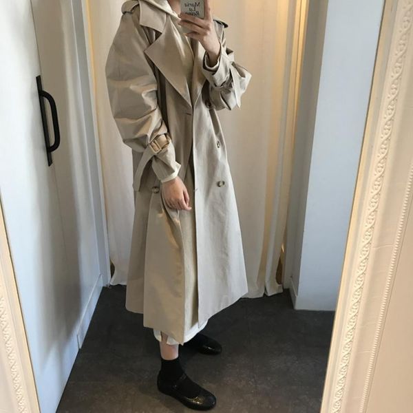 autumn retro small fashion versatile 2021 women suit collar double breasted loose windbreaker lace up long coat women's trench coats, Tan;black
autumn retro small fashion versatile 2021 women suit collar double breasted loose windbreaker lace up long coat women's trench coats, Tan;black