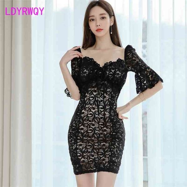 summer korean version of the hanging neck slim flared sleeves lace bag hip dress knee-length office lady 210416, Black;gray
summer korean version of the hanging neck slim flared sleeves lace bag hip dress knee-length office lady 210416, Black;gray