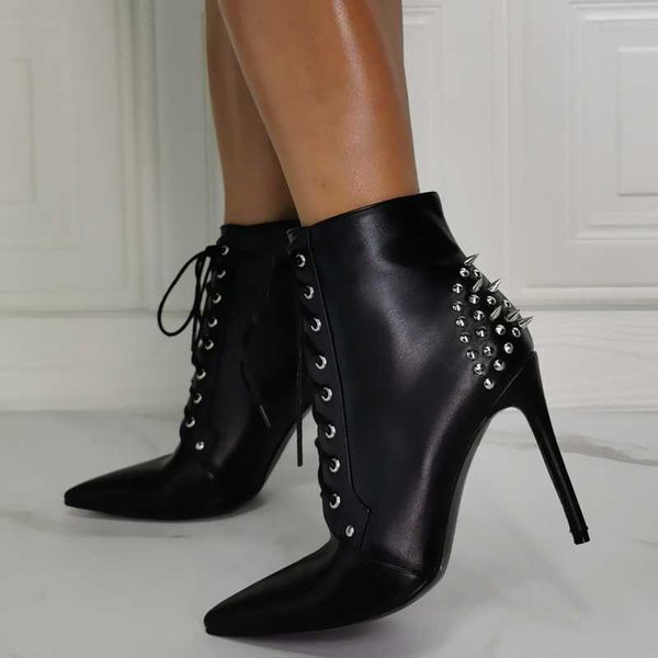 boots punk rivet street wear fashion black stiletto shoes pointed toe lace up women ankle customized big size 47
boots punk rivet street wear fashion black stiletto shoes pointed toe lace up women ankle customized big size 47