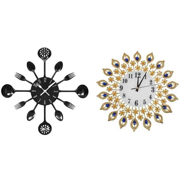 wall clocks housewares cutlery clock - black & luxury artificial crystal diamond large (1 gold)
wall clocks housewares cutlery clock - black & luxury artificial crystal diamond large (1 gold)