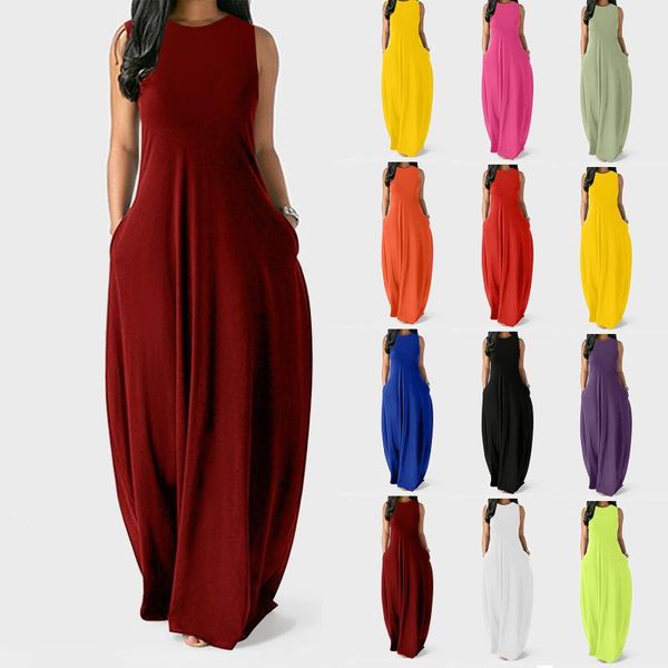 women's sleeveless loose plain maxi dress casual vest solid color pocket summer boho beach long dresses plus size 4xl 5xl swimwear, White;black
women's sleeveless loose plain maxi dress casual vest solid color pocket summer boho beach long dresses plus size 4xl 5xl swimwear, White;black