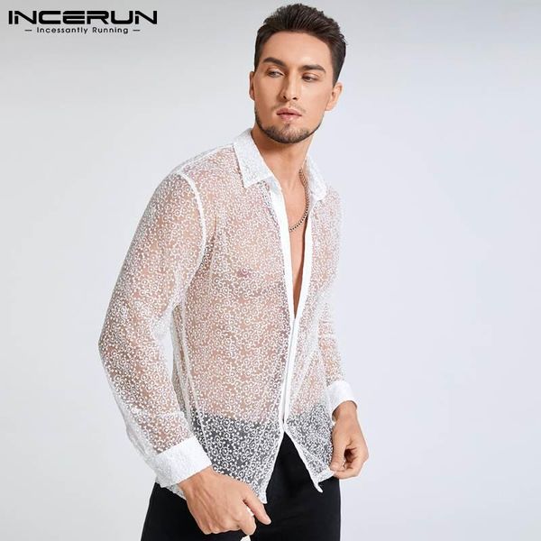 men's casual shirts incerun 2021 men's white long sleeve solid color blouse see-throughed party nightclub camisa s-5xl, White;black
men's casual shirts incerun 2021 men's white long sleeve solid color blouse see-throughed party nightclub camisa s-5xl, White;black