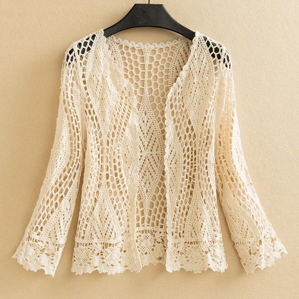 women's knits & tees 2021 fashion spring and autumn temperament casual long-sleeved hollow knit cardigan short coat western style all, White
women's knits & tees 2021 fashion spring and autumn temperament casual long-sleeved hollow knit cardigan short coat western style all, White