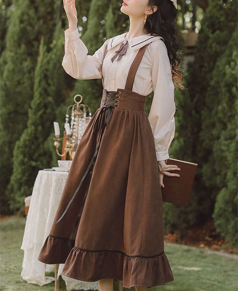 skirts spring summer women long midi suspender skirt teen girls preppy style cute lace-up high waist ruffle a-line gq06, Black
skirts spring summer women long midi suspender skirt teen girls preppy style cute lace-up high waist ruffle a-line gq06, Black