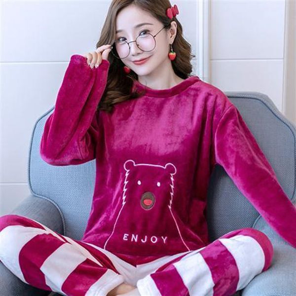 women's sleepwear flannel pajamas set women cartoon pajama 2piece/suit full sleeve pant lingerie big homewear a7xt, Black;red
women's sleepwear flannel pajamas set women cartoon pajama 2piece/suit full sleeve pant lingerie big homewear a7xt, Black;red