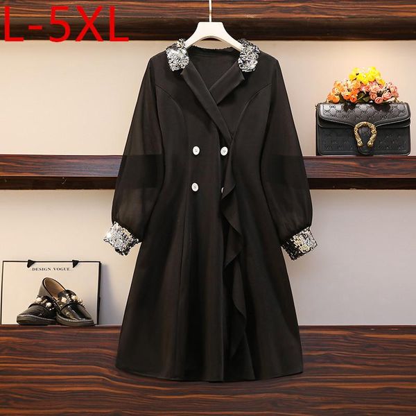 plus size dresses l-5xl dress for women 2021 autumn french style black notched long sleeve sequins patchwork ruffles chiffon
plus size dresses l-5xl dress for women 2021 autumn french style black notched long sleeve sequins patchwork ruffles chiffon