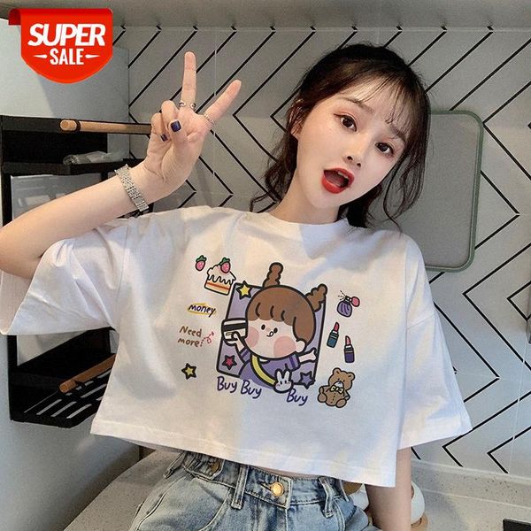new korean version of the waist and umbilical slimming short loose cute printing short-sleeved t-shirt female trend #x111, White
new korean version of the waist and umbilical slimming short loose cute printing short-sleeved t-shirt female trend #x111, White