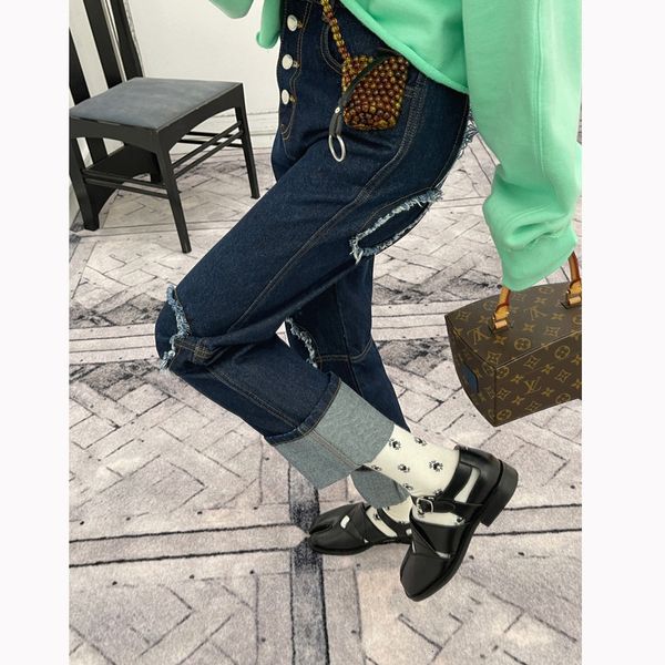 women's jeans 2021 new spring dark blue jeans patch high waist thin women small straight tube loose tide 
women's jeans 2021 new spring dark blue jeans patch high waist thin women small straight tube loose tide