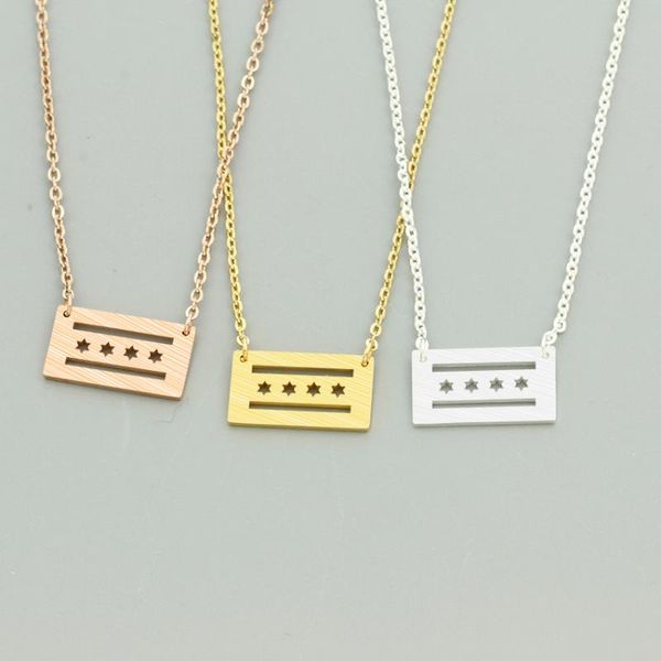10pcs women men stainless steel simple chicago flag pendant necklace gold silver color bff chain jewelry accessories necklaces
10pcs women men stainless steel simple chicago flag pendant necklace gold silver color bff chain jewelry accessories necklaces