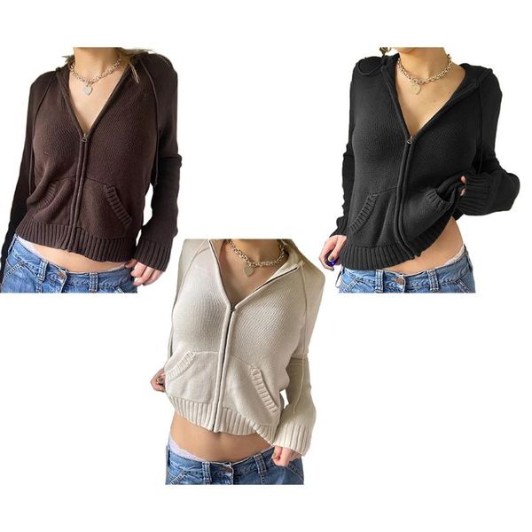 women's jackets women autumn hoodies sweater cardigan knit long sleeve crop jacket harajuku solid color zipper front warm slim fit outw, Black;brown
women's jackets women autumn hoodies sweater cardigan knit long sleeve crop jacket harajuku solid color zipper front warm slim fit outw, Black;brown