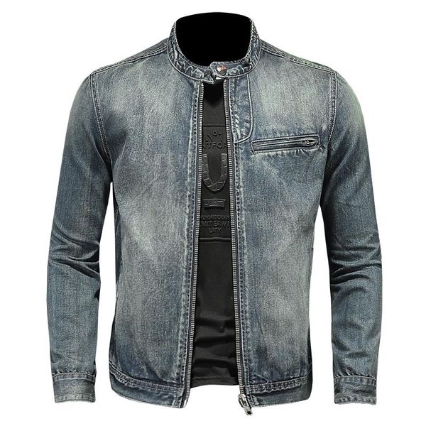 men's jackets casual denim jacket men 2021 stand-up collar european and american motorcycle zipper handsome, Black;brown
men's jackets casual denim jacket men 2021 stand-up collar european and american motorcycle zipper handsome, Black;brown