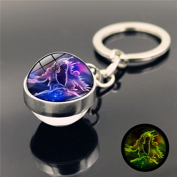 12 constellation luminous keychain glass ball pendant zodiac glow in the dark key chain holder men women birthday gift 20pcs, Silver
12 constellation luminous keychain glass ball pendant zodiac glow in the dark key chain holder men women birthday gift 20pcs, Silver
