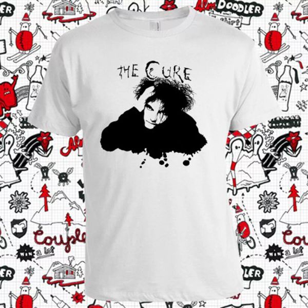 The Cure Personel Men's White T-Shirt Size S - 3XL, White;black