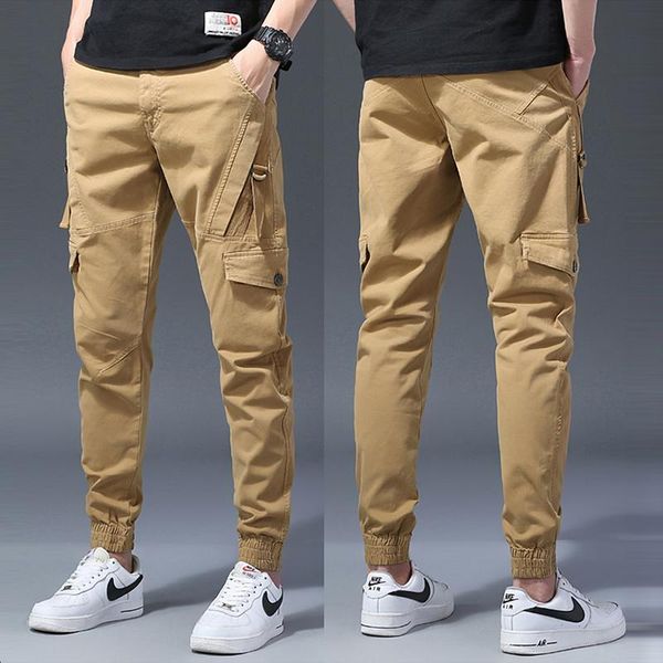men's pants multiple pockets cargo man's casual trousers washed cotton micro elastic slim overalls youth streetwear summer and aut, Black
men's pants multiple pockets cargo man's casual trousers washed cotton micro elastic slim overalls youth streetwear summer and aut, Black