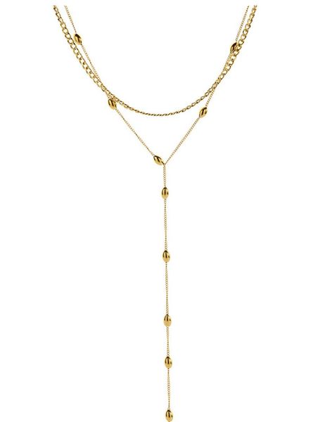 chains 316l stainless steel necklace temperament versatile trendy double-layered tassel, Silver
chains 316l stainless steel necklace temperament versatile trendy double-layered tassel, Silver