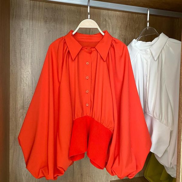 women's blouses & shirts 2021 spring temperament blouse female loose and thin lantern sleeve lapel blusa fashion all-match shirt c346, White
women's blouses & shirts 2021 spring temperament blouse female loose and thin lantern sleeve lapel blusa fashion all-match shirt c346, White