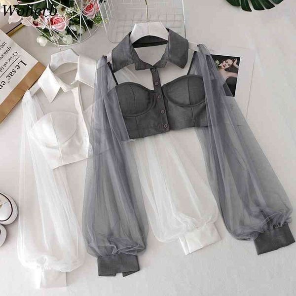 woherb lady chic women blouses halter backless shirts blusas mujer de moda gauze patchwork lantern sleeve blouse crop 210409, White
woherb lady chic women blouses halter backless shirts blusas mujer de moda gauze patchwork lantern sleeve blouse crop 210409, White