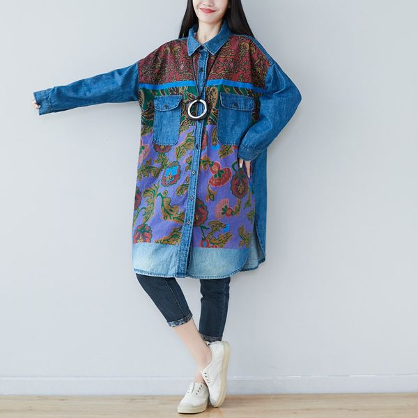 jacket Elegant female ethnic imprint the line vintage long sleeves denim cotton dressed, Black;brown
jacket Elegant female ethnic imprint the line vintage long sleeves denim cotton dressed, Black;brown
