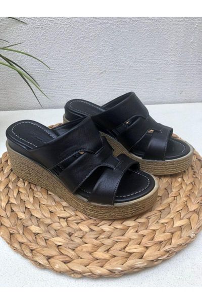 slippers women's black genuine leather wedges
slippers women's black genuine leather wedges