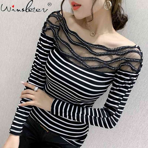 women's t-shirt fall winter clothing women european style t-shirt transparent diamonds ropa mujer long sleeve cotton tee, White
women's t-shirt fall winter clothing women european style t-shirt transparent diamonds ropa mujer long sleeve cotton tee, White