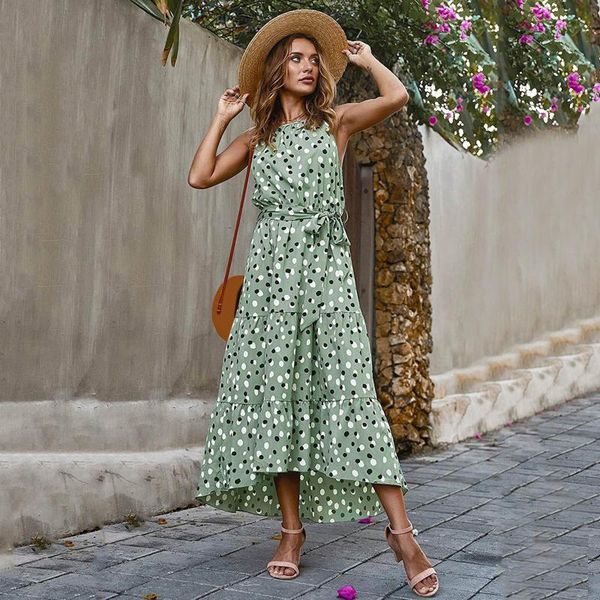 casual dresses polka dot boho belt sundress women summer beach long elegant sleeveless belts evening party dress vestido de mujer, Black;gray
casual dresses polka dot boho belt sundress women summer beach long elegant sleeveless belts evening party dress vestido de mujer, Black;gray