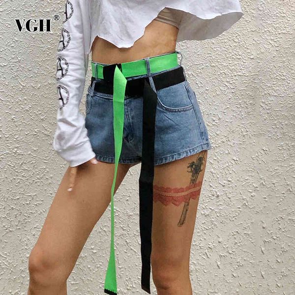 vgh casual denim short pant for women high waist with double sashes minimalist streetwear pants female fashion clothing new 210421, White;black
vgh casual denim short pant for women high waist with double sashes minimalist streetwear pants female fashion clothing new 210421, White;black