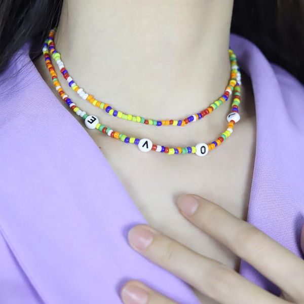 chokers fashion bohemia handmade diy rice bead necklace letter lucky love angel choker clavicular chain colorful female beach jewelry, Golden;silver
chokers fashion bohemia handmade diy rice bead necklace letter lucky love angel choker clavicular chain colorful female beach jewelry, Golden;silver