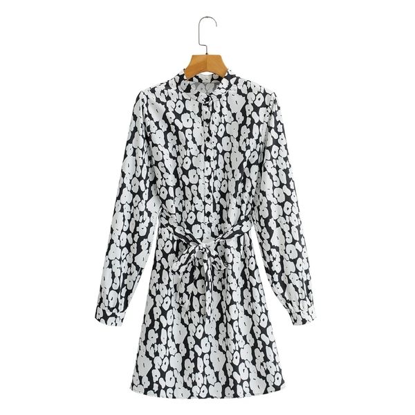 spring women stand collar sashes printed mini dress female long sleeve clothes casual lady loose vestido d7202 210430, Black;gray
spring women stand collar sashes printed mini dress female long sleeve clothes casual lady loose vestido d7202 210430, Black;gray