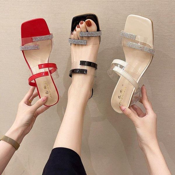 shoes woman's slippers square heel med slides jelly flip flops transparent 2021 block summer glitter soft scandals crystal, Black
shoes woman's slippers square heel med slides jelly flip flops transparent 2021 block summer glitter soft scandals crystal, Black