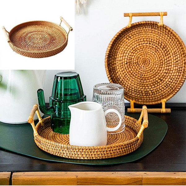rattan storage tray round basket with handle hand-woven wicker bread fruit breakfast display 1pcs baskets
rattan storage tray round basket with handle hand-woven wicker bread fruit breakfast display 1pcs baskets