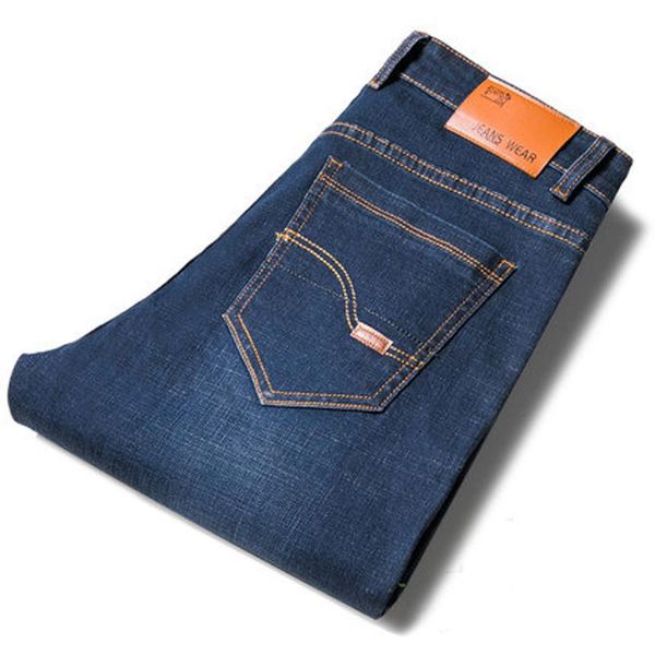 men's jeans 2021 spring summer lightweight fitted straight men classic brand business casual cotton stretch denim pants, Blue
men's jeans 2021 spring summer lightweight fitted straight men classic brand business casual cotton stretch denim pants, Blue