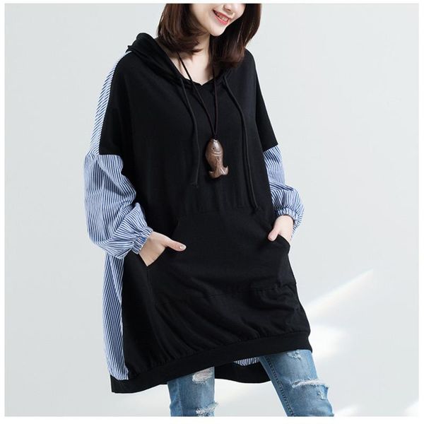 women's hoodies & sweatshirts aulead 2021 autumn hooded collar striped patchwork black loose long pullvoers sweatshirt females clothing
women's hoodies & sweatshirts aulead 2021 autumn hooded collar striped patchwork black loose long pullvoers sweatshirt females clothing