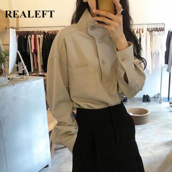 women's blouses & shirts realeft 2021 spring turtleneck women blouse buttons long sleeve elegant loose office lady pockets korean styl, White
women's blouses & shirts realeft 2021 spring turtleneck women blouse buttons long sleeve elegant loose office lady pockets korean styl, White