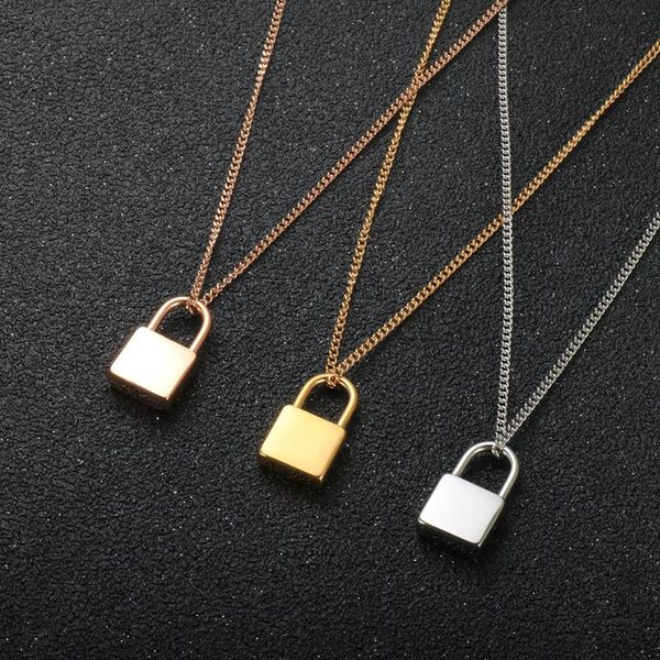 pendant necklaces simple lock necklace stainless steel exquisite clavicle chain for men women fashion jewelry accessories, Silver
pendant necklaces simple lock necklace stainless steel exquisite clavicle chain for men women fashion jewelry accessories, Silver