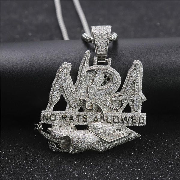 pendant necklaces personality hip hop letter necklace no rats allowed iced out full zircon mens bling jewelry party gift, Silver
pendant necklaces personality hip hop letter necklace no rats allowed iced out full zircon mens bling jewelry party gift, Silver