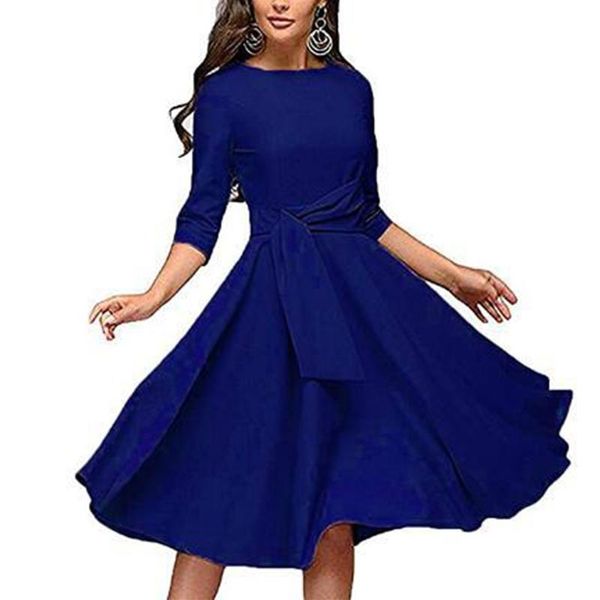 maternity dresses 2021 pleated dress round neck three-quarter sleeves flowing mid-length a-line skirt, White
maternity dresses 2021 pleated dress round neck three-quarter sleeves flowing mid-length a-line skirt, White
