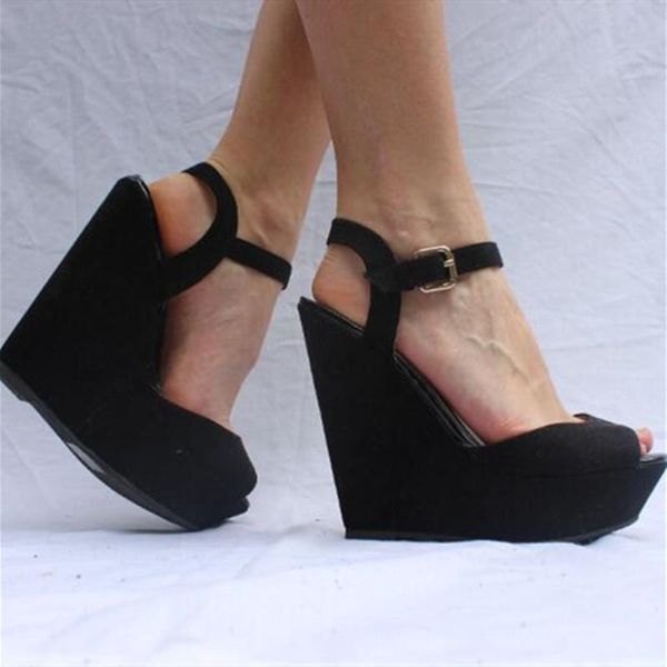 sandals minan ser shoes,beautiful fashionable lady's sandals, suede, about 4.5 cm platform, 14.5 wedges heel women's, Black
sandals minan ser shoes,beautiful fashionable lady's sandals, suede, about 4.5 cm platform, 14.5 wedges heel women's, Black