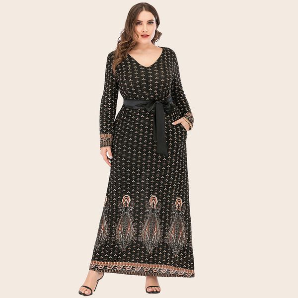 2021 autumn winter dress long sleeve women v neck retro printing vintage turkey dubai muslim dress maxi plus size women clothing, Black;gray
2021 autumn winter dress long sleeve women v neck retro printing vintage turkey dubai muslim dress maxi plus size women clothing, Black;gray